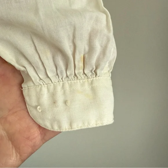 Vintage Foxcroft for Women Pleated Blouse Butter Cream Yellow 12 - Picture 8 of 9